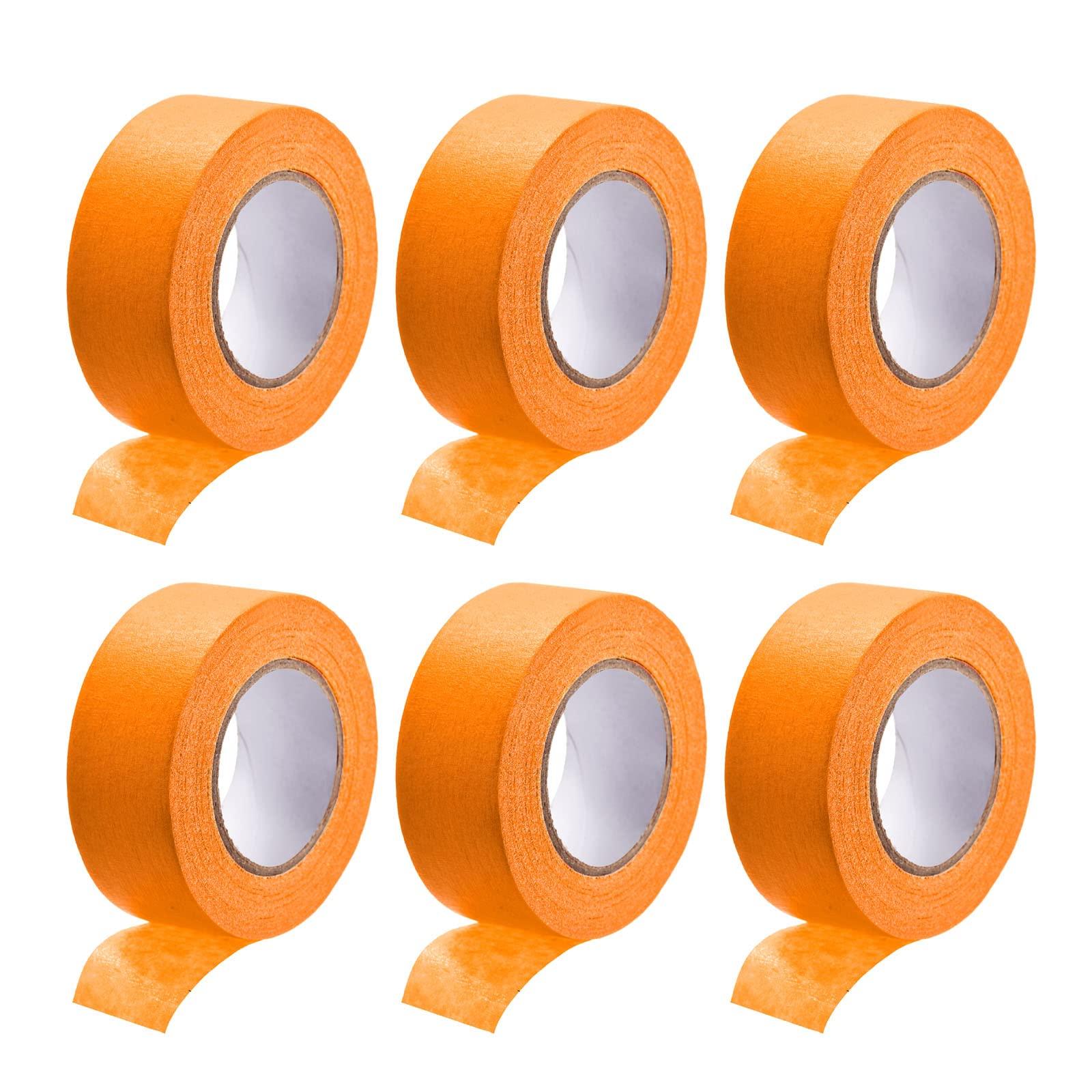 

DMiotech 6pcs 25mm x 20M Masking Tape Painters Tape Roll for Crafts, Labeling, DIY Decoration, Orange
