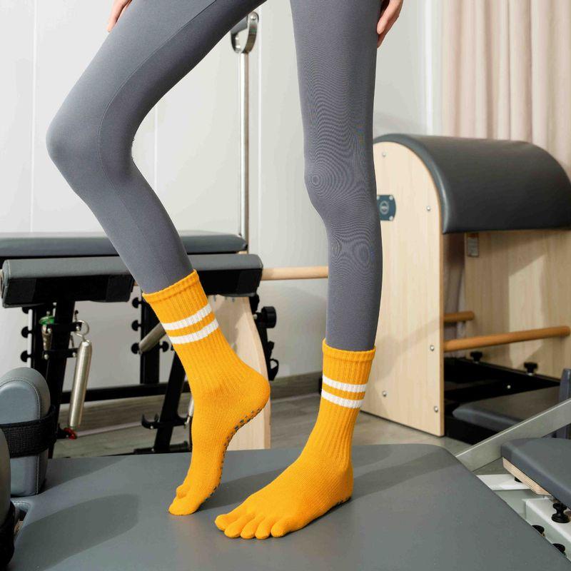 

and Winter Thickening Glue Dispensing Non-Slip Yoga Socks Women s Mid-Calf Length College Style Five-Finger Professional Sports Dance Pilates Socks Y135-1 Double-Yellow