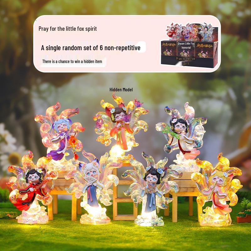 Nine-Tailed Fox Resin Blind Box: Chinese Style Desktop Ornament & Festival Gift