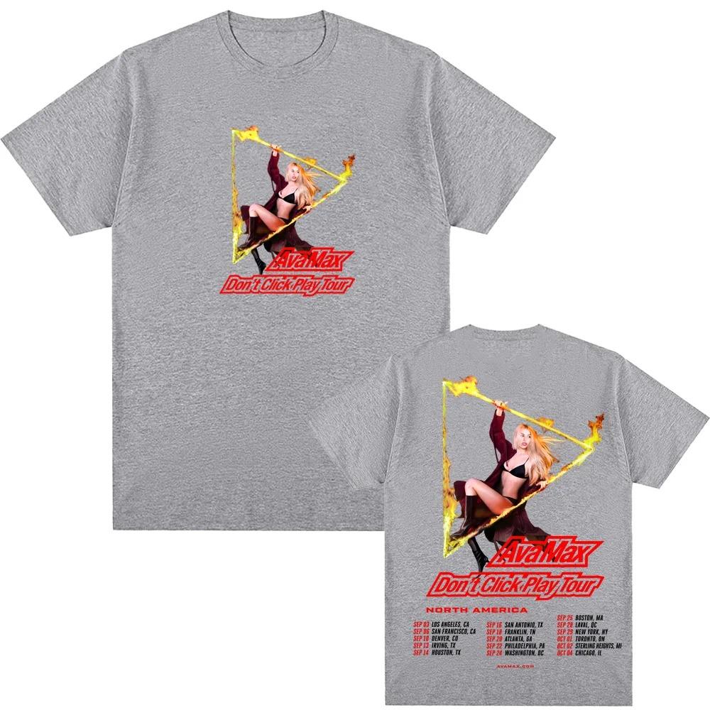 AVA MAX 2026T OUR T Shirt Short Sleeve 100%Cotton Tee-shirt Graphic Printing Vintage Tshirt Moletom Hip Hop Punk Clothing Tops