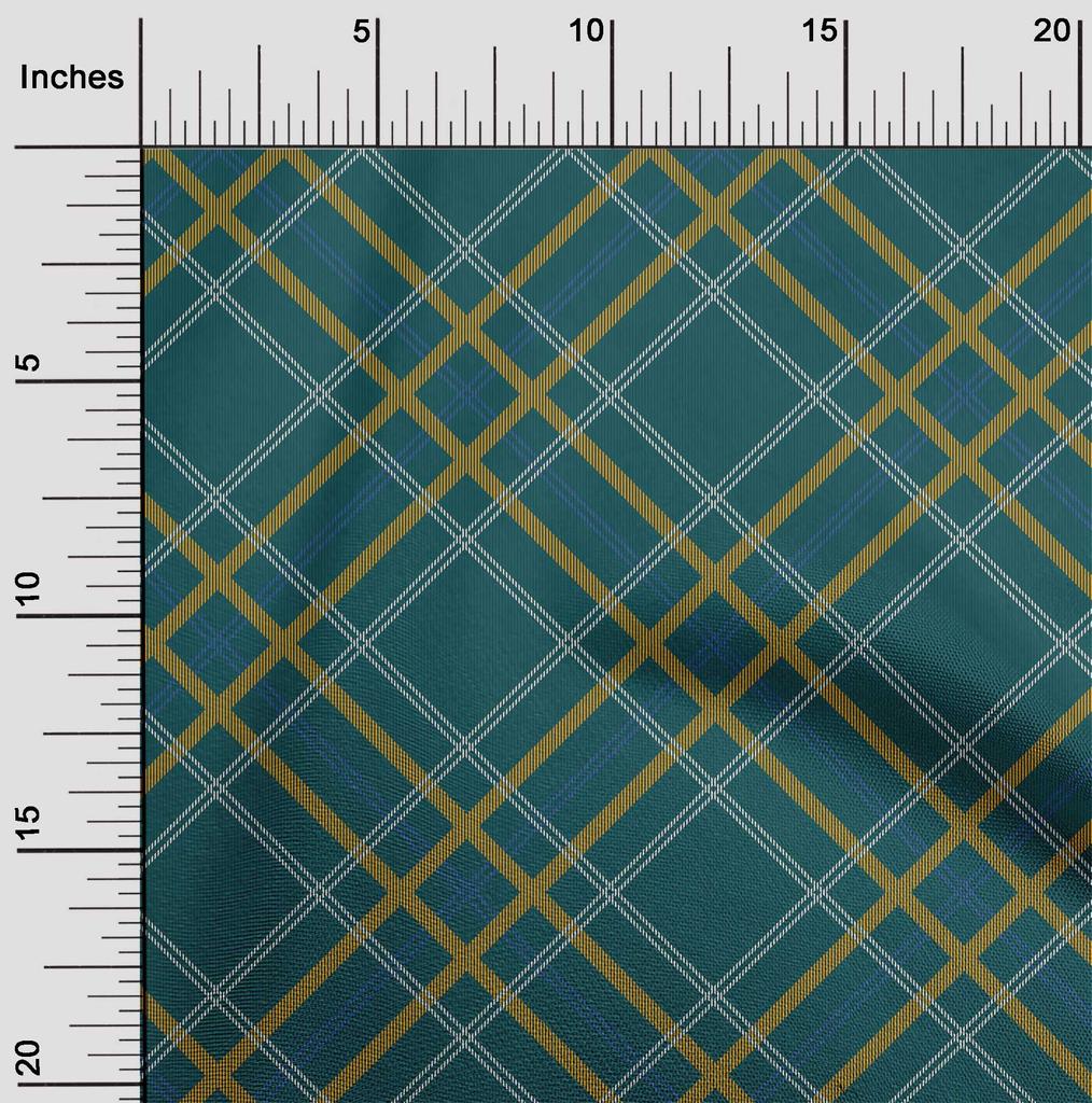 oneOone Cotton Flex Fabric Tartan Check Print Fabric BTY 40 Inch Wide