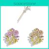 Unique Floral Brooch Pin With Zinc Alloy Material For Casual Wear And Gift Giving