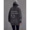 Fashion Style New Arrival Rhinestone Letter Hooded Sweatshirt Loose Tops Diamond Studded Hooded Top