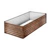 Galvanized Raised Garden Bed, 240 X 120 X 62 Cm, Rectangular Metal Planter Box Outdoor, Bottomless Elevated Planting Box with Gloves, Alu-Zinc, for