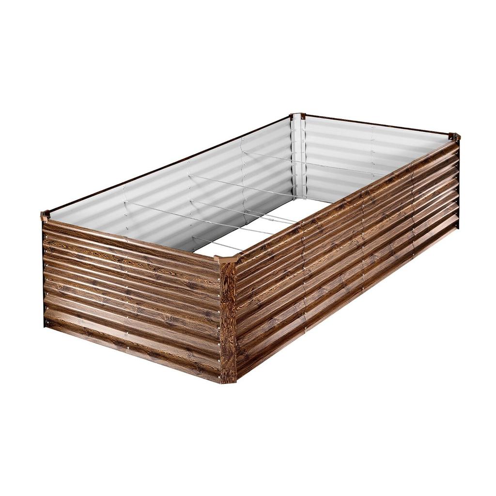 Galvanized Raised Garden Bed, 240 X 120 X 62 Cm, Rectangular Metal Planter Box Outdoor, Bottomless Elevated Planting Box with Gloves, Alu-Zinc, for