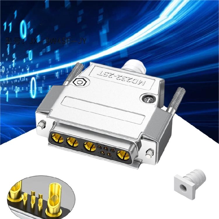 Mixed D-Sub Connector 30Amp - 9W4 Male/Female 5+4 Pin Power Mixed Contact PCB Mount Lock for Stability