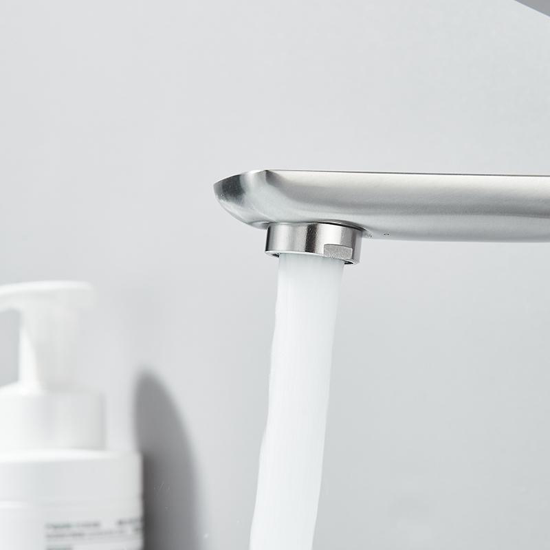 Brass Water Plating Gray Bathroom Sink Faucet Single Handle Brushed Gold Deck Mounted Wash Basin Tap Hot And Cold Mixer