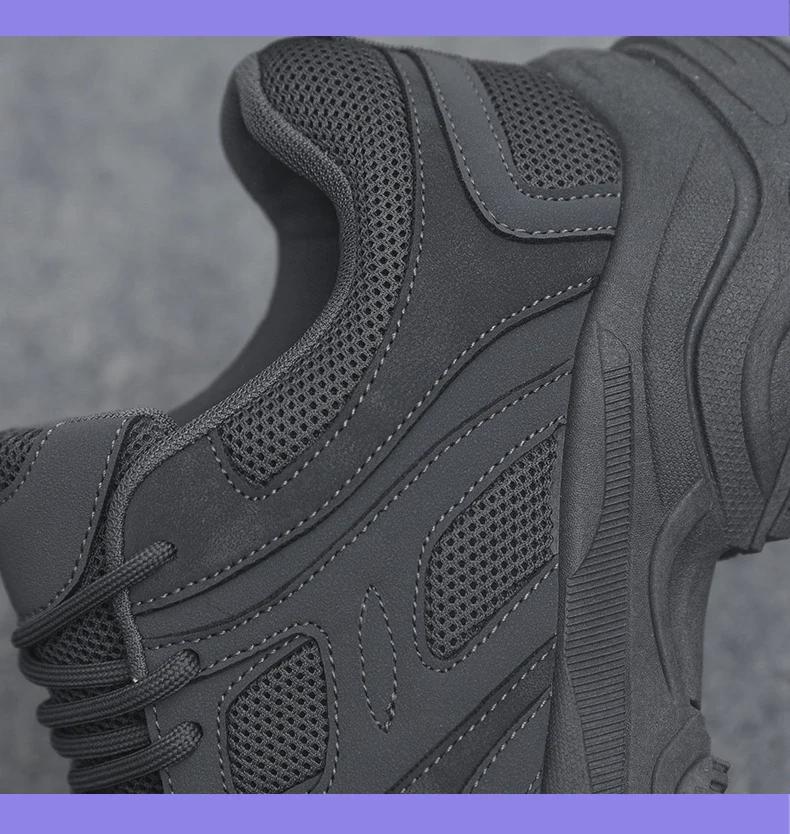 Men's Black Safety Shoes - Summer 2024: Durable, Trendy, Thick-Soled Construction and Sports Wear