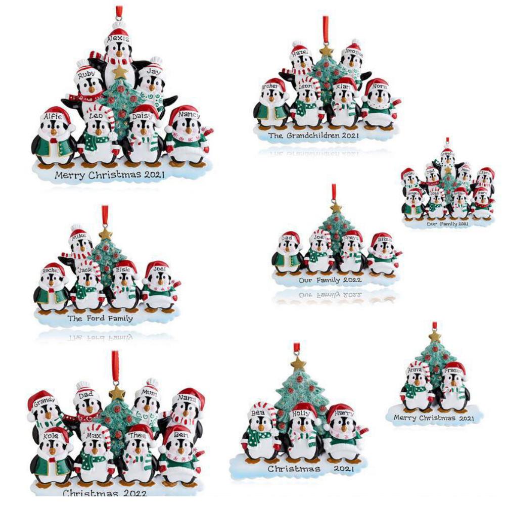 Cute Penguin Family Pendant Xmas Christmas Tree Decoration Drop Ornaments Gift 2022 New Year Party For Home Decor