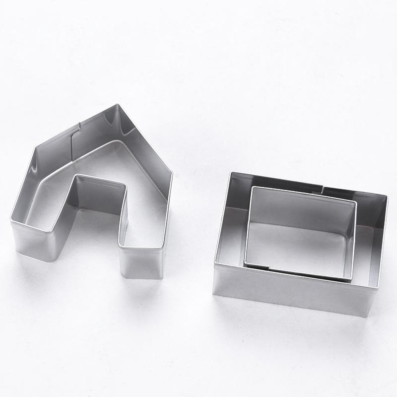 Gingerbread House Biscuit Cutter Set Stainless Steel Cake Cookie Mould Christmas Decoration Kitchen Featival Party Baking Tools
