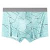 4pcs Men's Underwear Men's Mid Waist Printed Breathable Flat Leg Pants Contrasting Color Square Leg Pants Boxer Brief