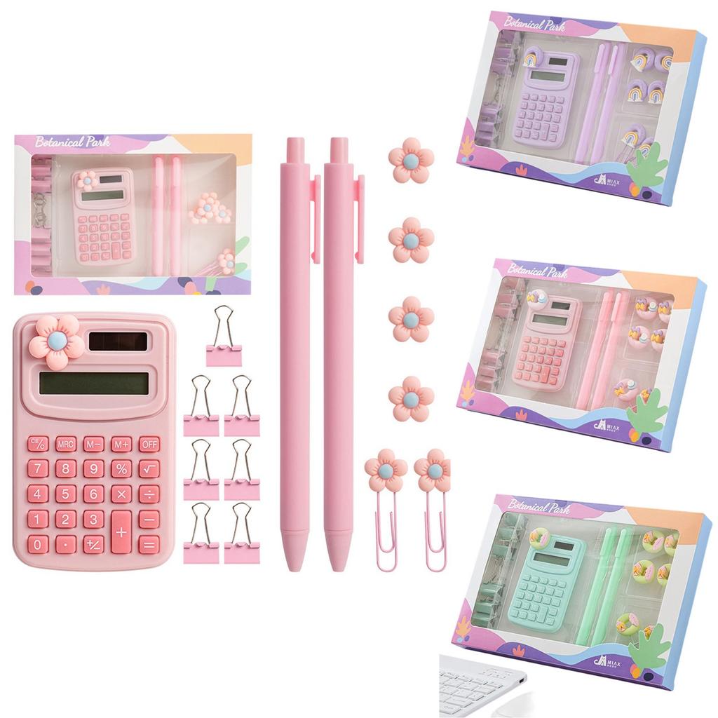 Desk Desk Accessories Desk Supplies 1 Calculator, 2 Pens, 4 Pushpins, 2 Bookmarks, 7 Long Tail Clips,2ml