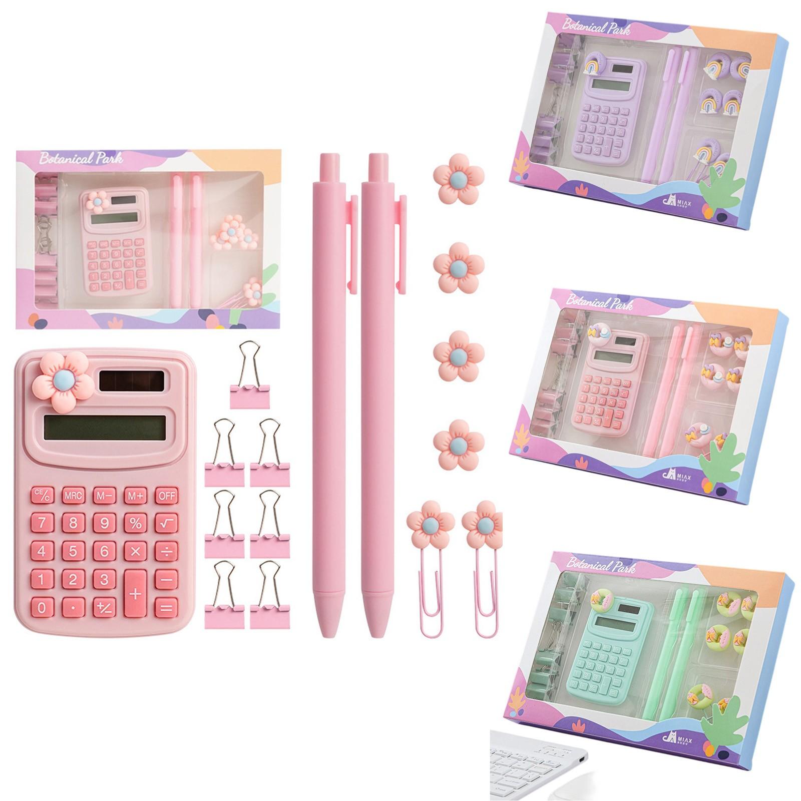

Desk Desk Accessories Desk Supplies 1 Calculator, 2 Pens, 4 Pushpins, 2 Bookmarks, 7 Long Tail Clips,2ml One Size зелений