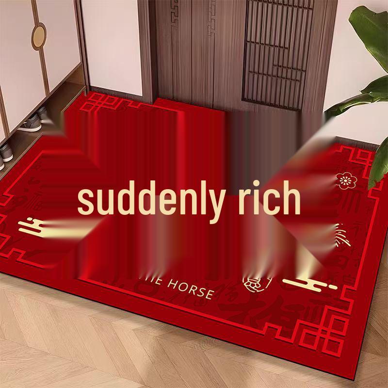 2026 Year of the Horse Red Non-slip Festive Doormat: Easy Clean, Wear-resistant