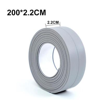 2.2X200cm Grey PVC Waterproof Wall Sticker Self Adhesive Sink Stove Crack Strip Kitchen Bathroom Bathtub Corner Sealant