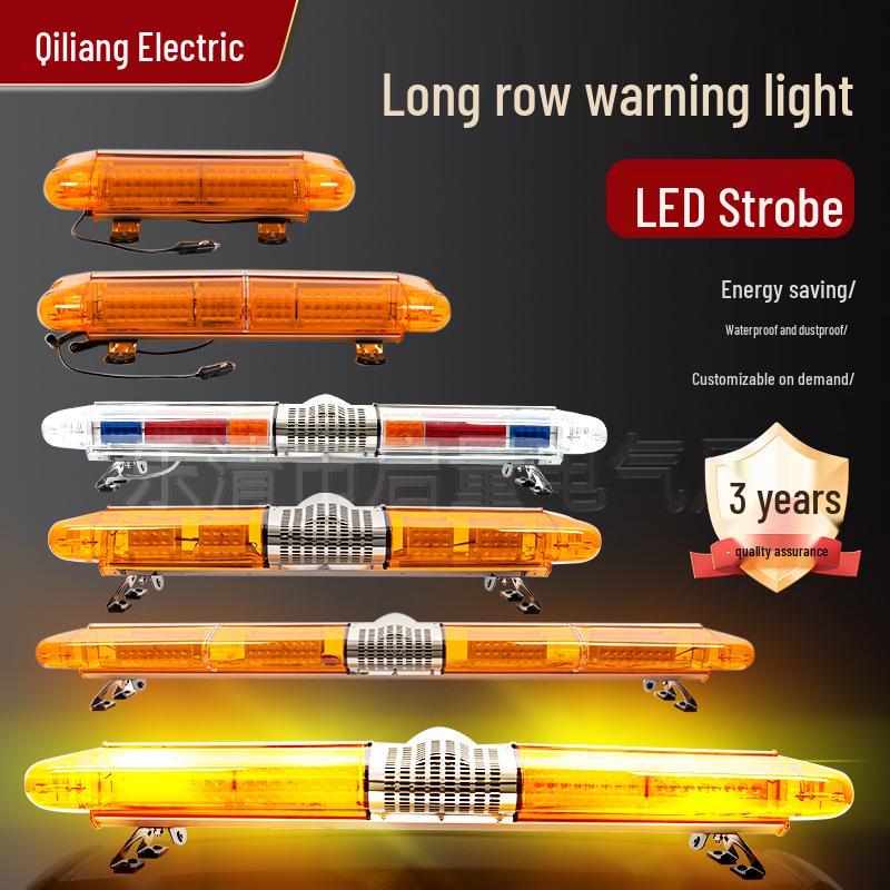 Cross-border Engineering Vehicle LED Strobe Warning Light - Yellow, Red, Blue Long Strip for Breakdown Rescue