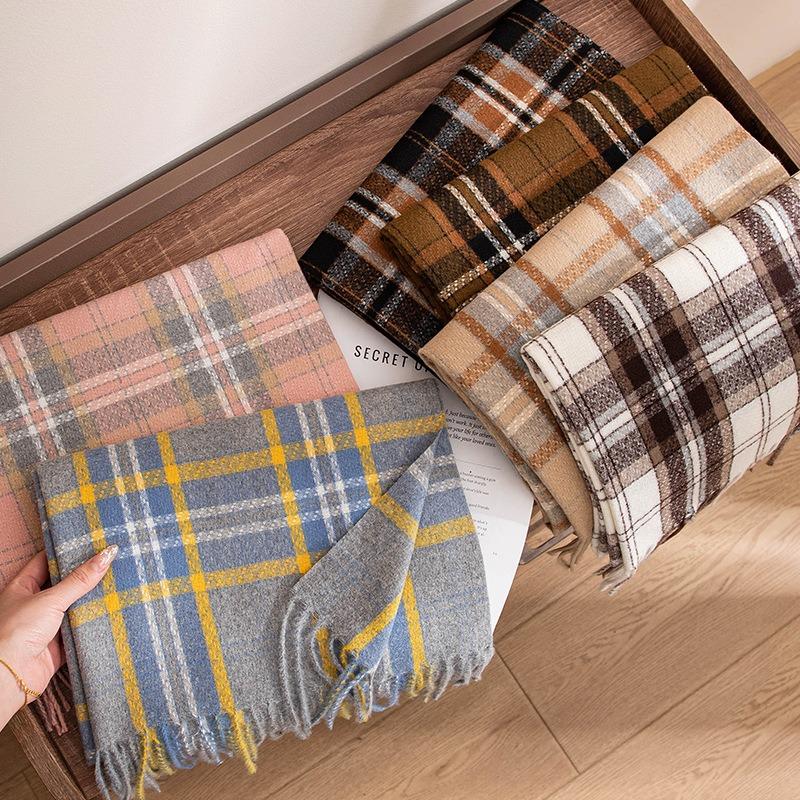 New Autumn and Winter Maillard Scarf Light Luxury High-end Fringed Fashion Versatile High-end Warm Scarf