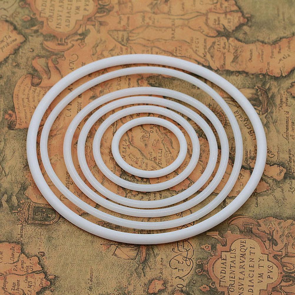 

10Pcs Dreamcatcher Ring Plastic Round White Various Sizes DIY Handmade Manual Wrapping Craft Accessories Materials size 1