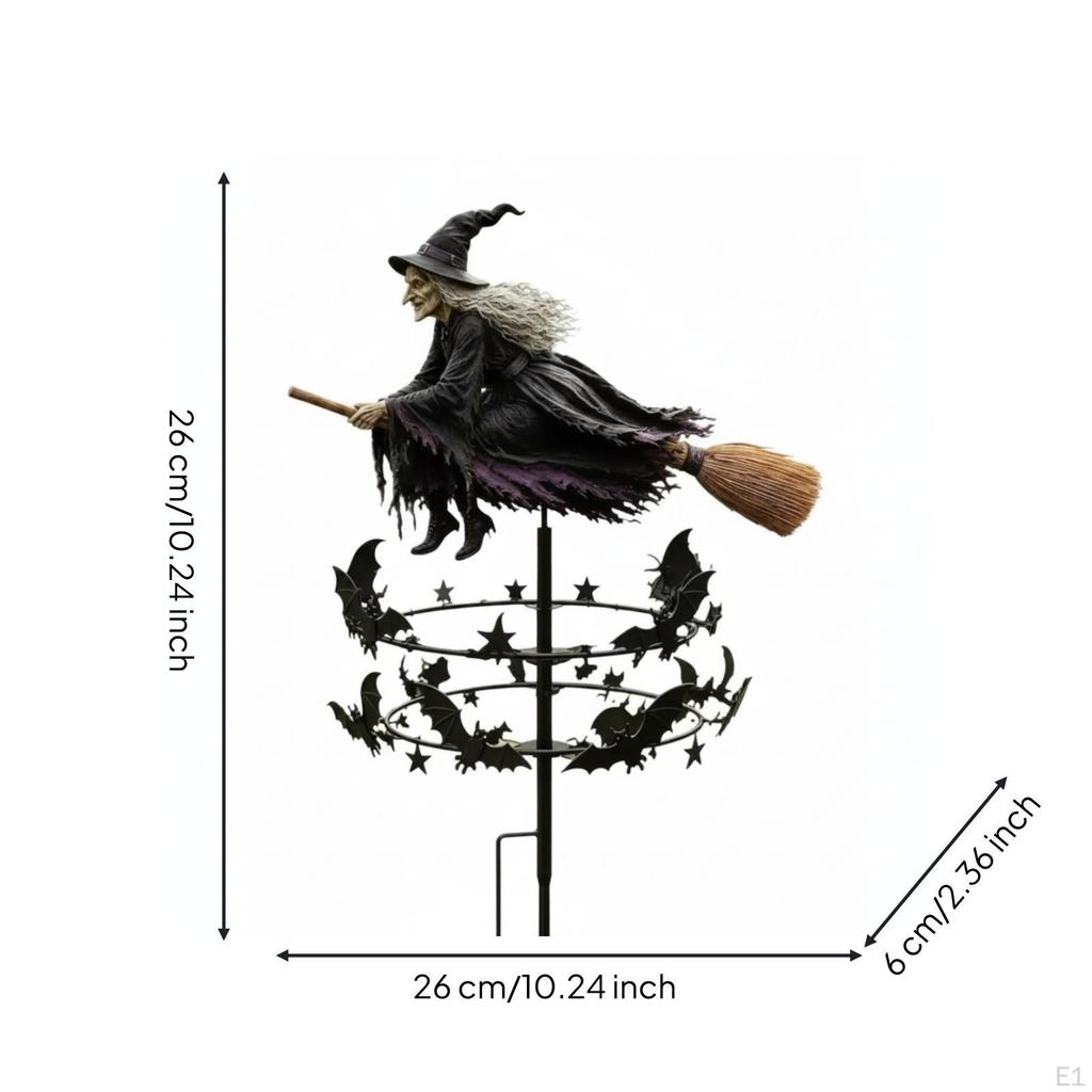 Witch Wind Stunning Garden Stake Decoration Outdoor for Flower Bed