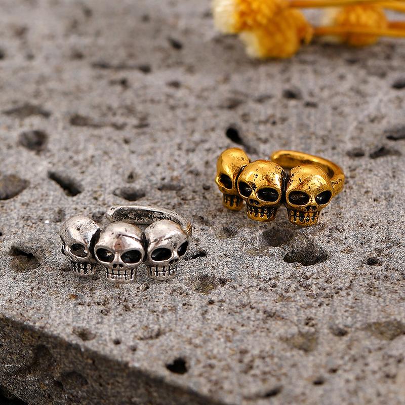 1PCS Gothic Punk Metal Skull Ear Clip Suitable For Men And Women Retro Creative Halloween Party Jewelry Gifts