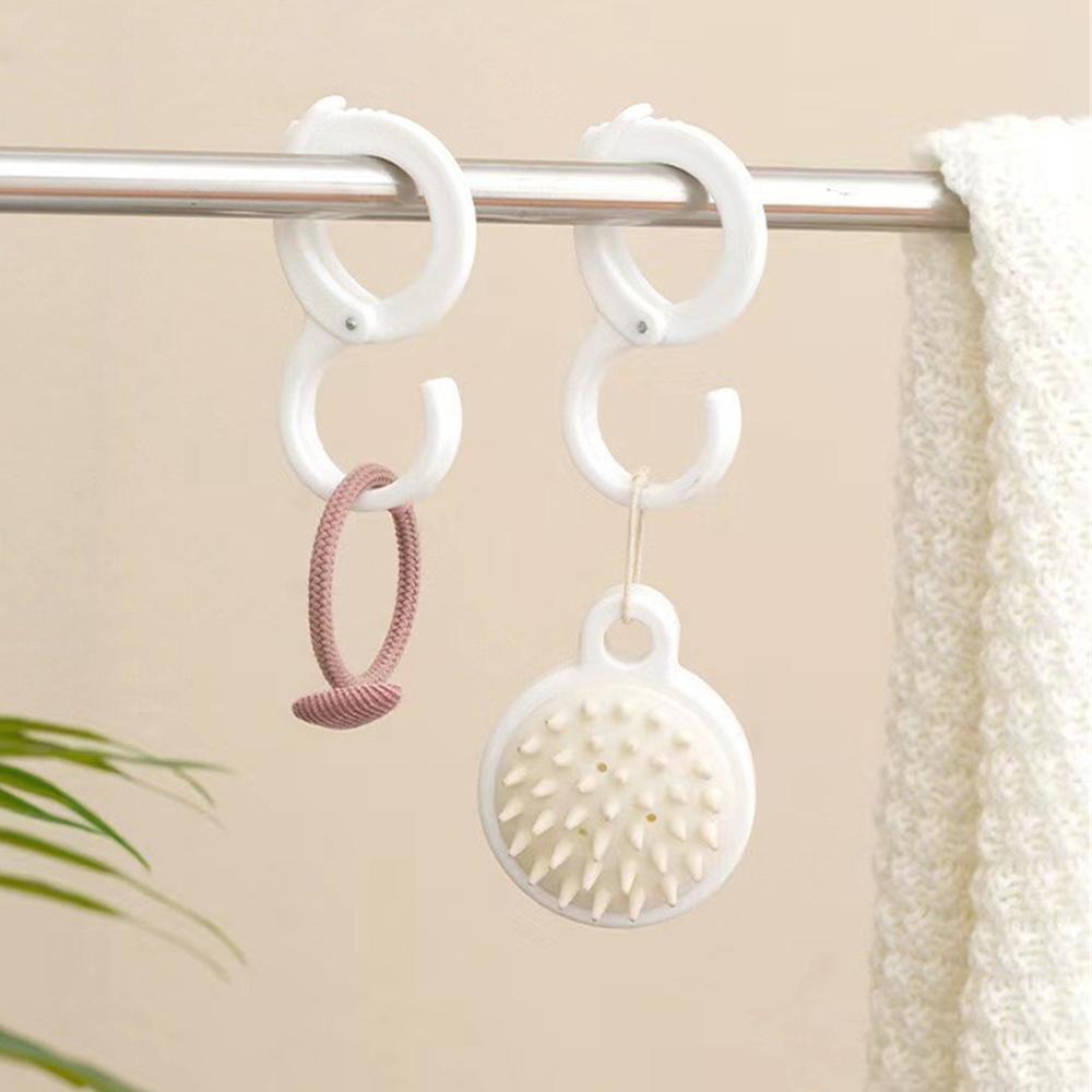 Ring Buckle Railing Abs Home Hook Hanger Coat Hat Tie Hanging Storage Organizer Hook S-shaped Plastic Snap Ring