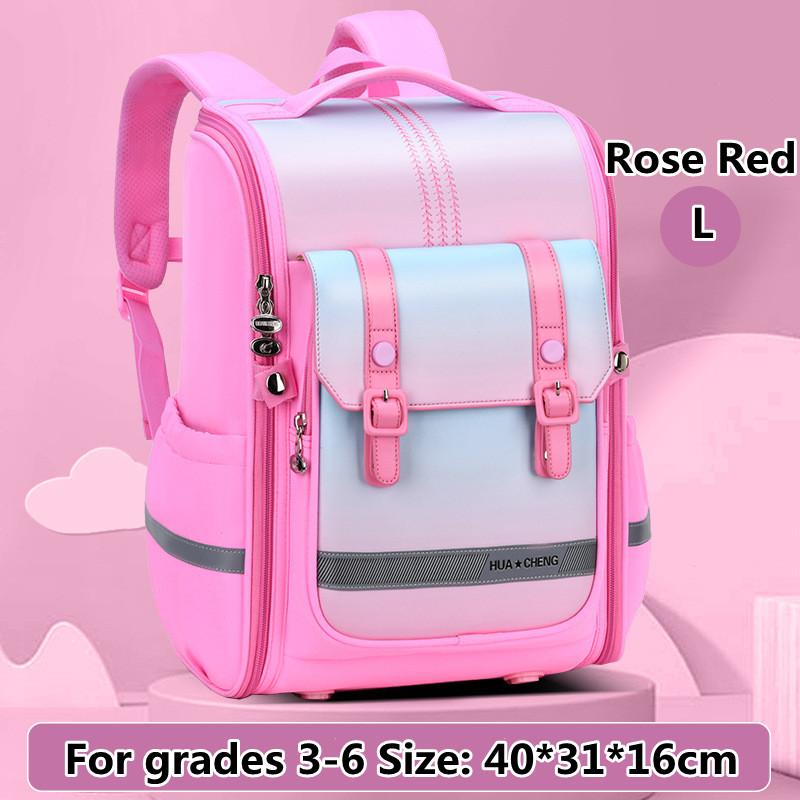 Neue Design-Gradienten-Schultasche für Grundschüler, männliche und weibliche Kinder, Rucksack der Klassen 1–6, leicht, verschleißfest, Kinderrucksäcke