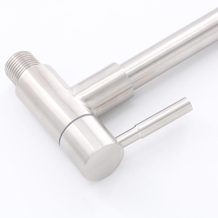 Baterie orizontală pentru chiuvetă pentru spălat legume, din oțel inoxidabil 304, cu 4 puncte, un singur robinet pentru chiuvetă pentru spălat vase de bucătărie la rece, rotativ