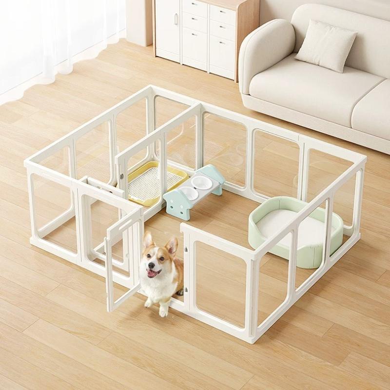 Acrylic Dog Fence Kennel Pet Indoor Isolation Dog Fence Safety Protection Anti-Jailbreak Large Dog Cage Pet House Products