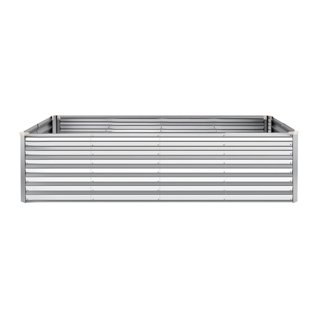 VEVOR Galvanized Raised Garden Bed, 2400 X 1200 X 620 Mm, Rectangular Metal Planter Box Kit Outdoor, Bottomless Elevated Planting Box with Gloves