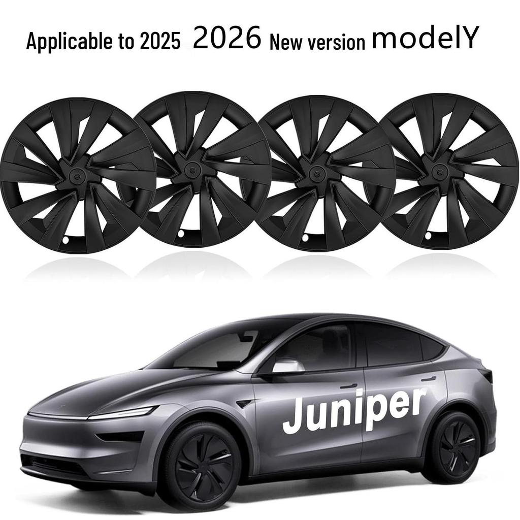 19" Black Wheel Cover for 2025-2026 Tesla Model Y Facelift