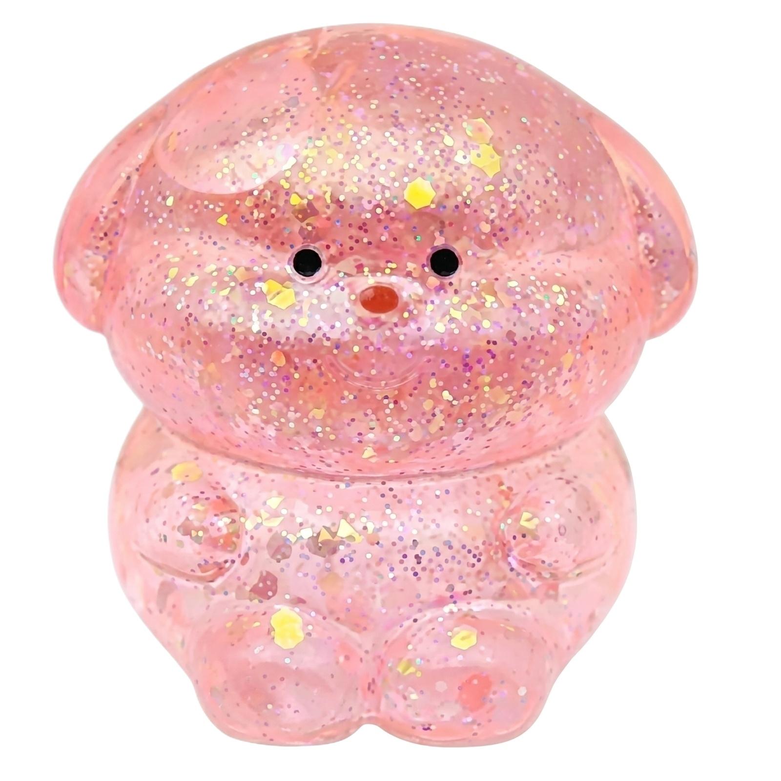 

Maltose Dog Shaped Stress Relief Toy Soft Squeezing Relaxation Figure with Glitter for Hand Exercise and Sensory Play Activities one size