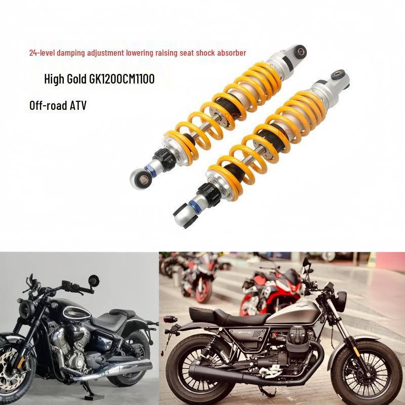

Dual-Adjustment Shock Absorber for Gaojin GK1200 CM1100 ATV: Lower Seat Height & Increase Suspension Travel Guzzi V9 Bobber Yellow Set