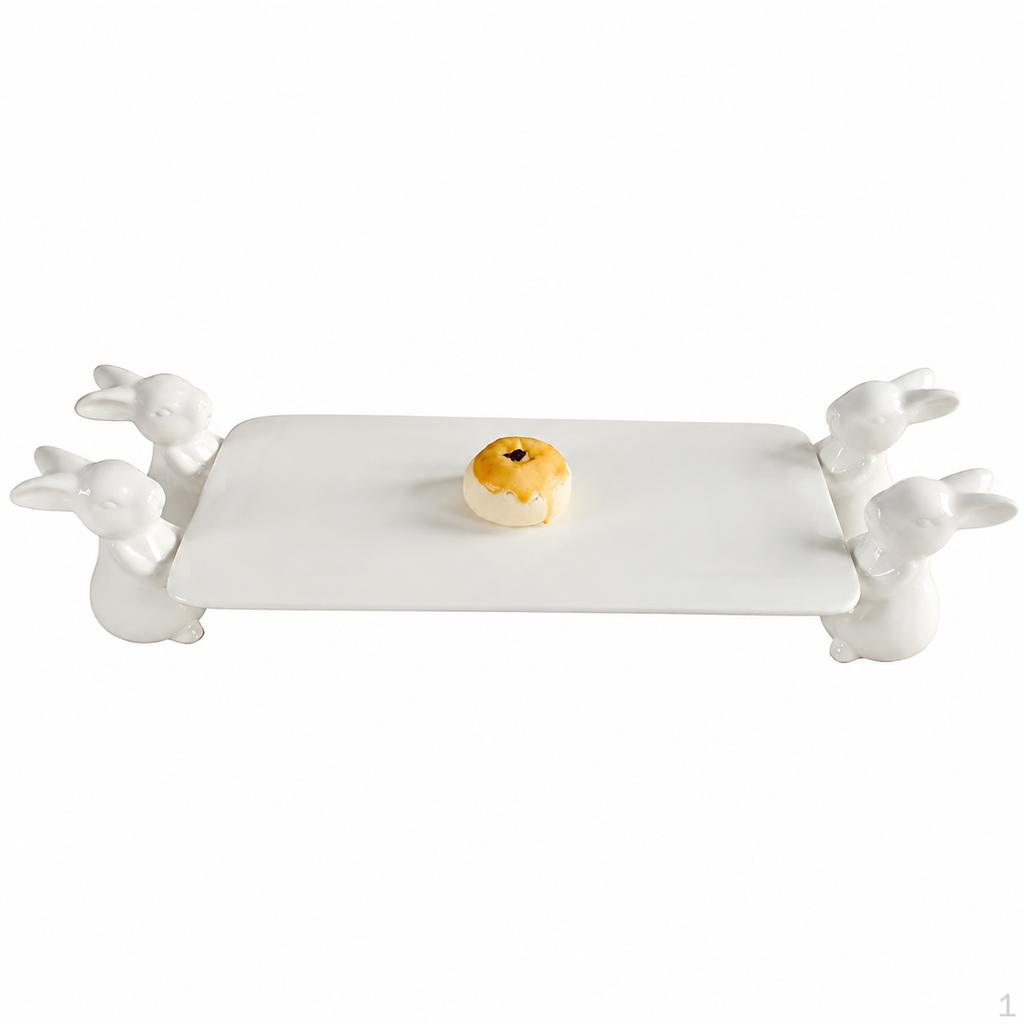Ivory Ceramic Cake Stand, 3 Tier Hare Scandinavian Design, Afternoon Tea Stand for Mother's Day,