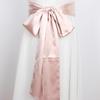 High-End Black Double-Wrap Silk Scarf Belt for Women