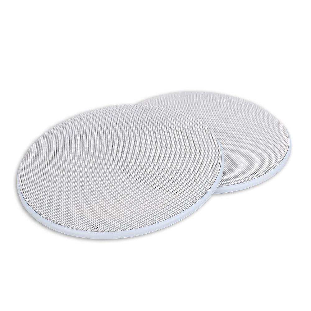 2PCS 6.5inch Speaker Loudspeaker Protective Cover Speaker Decoration(White White)