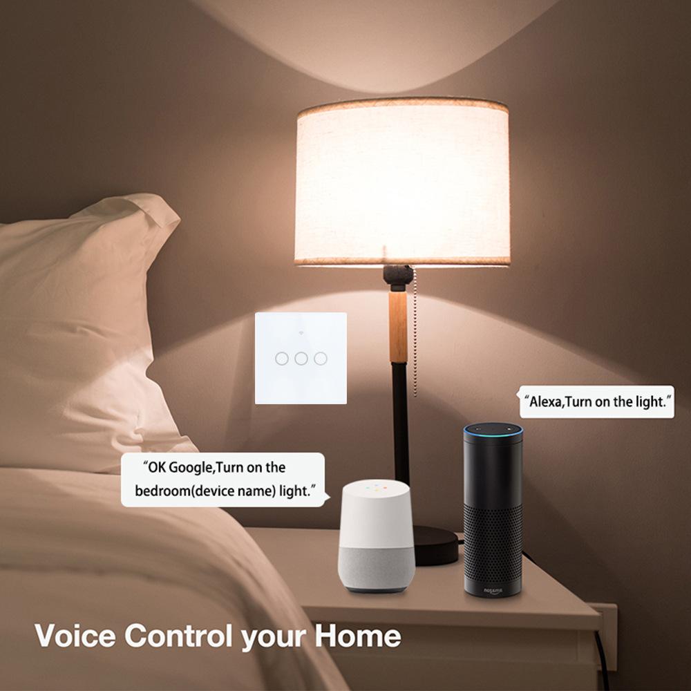 Melery Lichtschalter Wifi Smart Tuya Touch Sensor Glas Panel Lampe Interrupter EU Platz Fernbedienung durch Alexa Dot Google Home