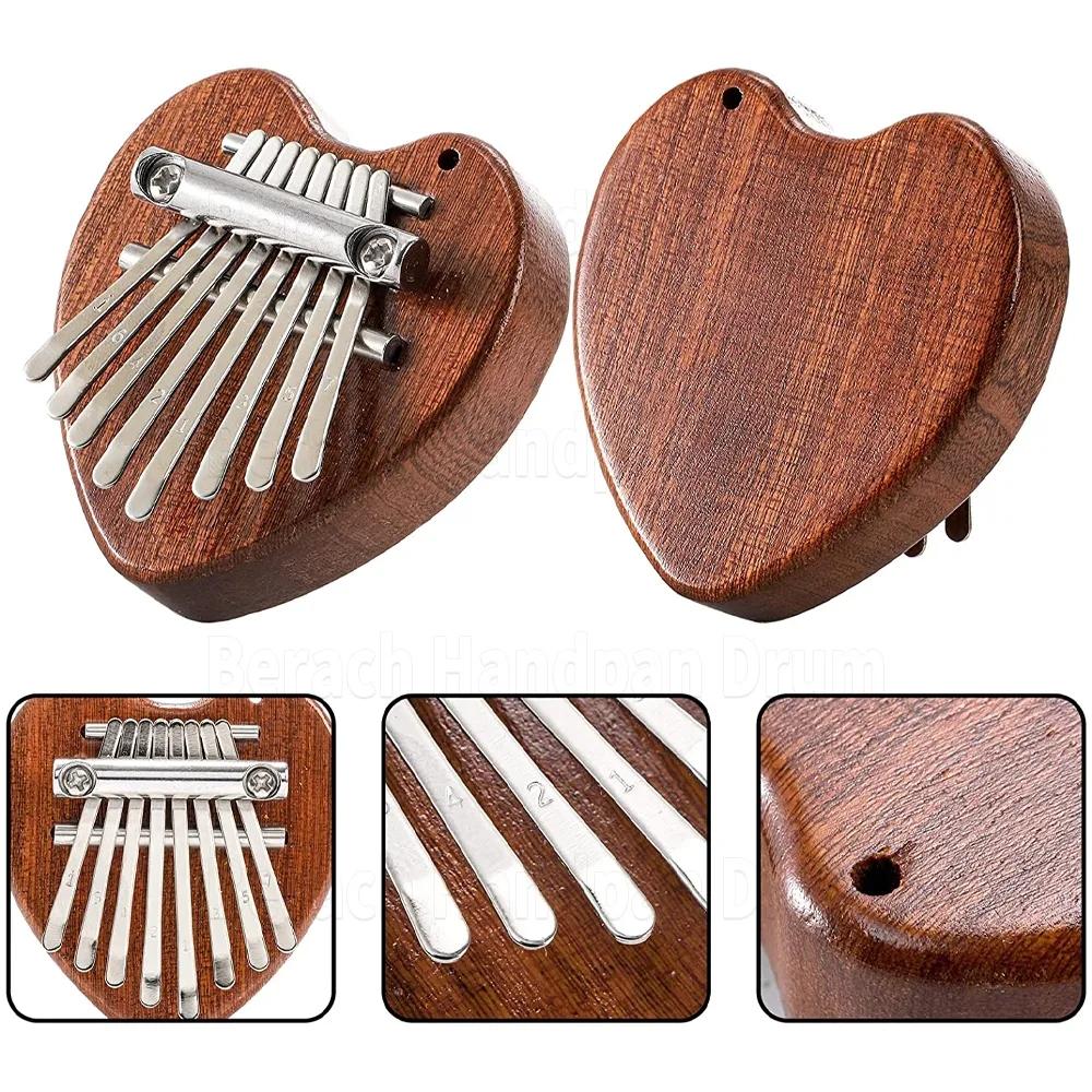 8 Key Mini Kalimba Thumb Piano, Portable Solid Wood Finger Piano for Beginners | Pocket-Sized Musical Instrument Gift with Case