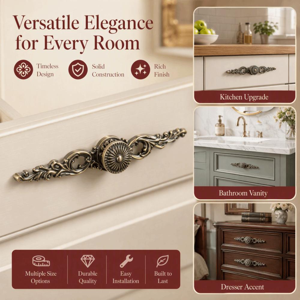 Bronze Finish Cabinet Handles And Knobs Zinc Alloy Antique Cabinet Handle Kitchen Cupboard