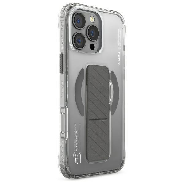 Skinarma Etui Axon Iphone 16 Pro 6.3    Magnetic Charging + Grip Stand Titanium