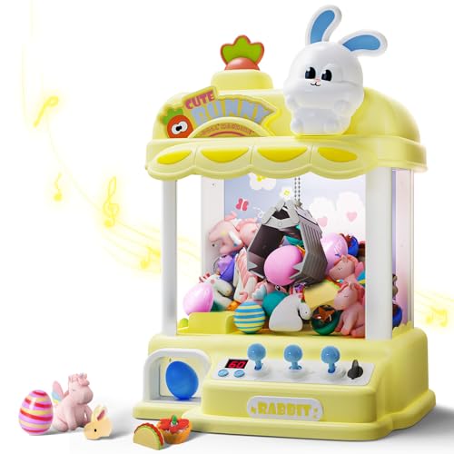 Skirfy Crane Game Toy, Educational Toy with Cute Design, Colorful Lights, Ambient Music, Adjustable Volume, Coin Operated, Strong Grip, Birthday Gift,