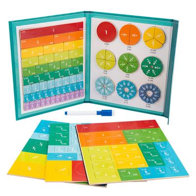 Çocuklar Manyetik Kesir Öğrenme Matematik Oyuncakları Ahşap Kesir Kitap Seti Parish Öğretim Araçları Aritmetik Öğrenme Eğitici Oyuncaklar