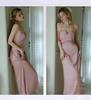 Guiruo Ice Silk Backless Nightdress – Sexy Halterneck Solid Color Pajamas for Spring and Summer (Q2750)