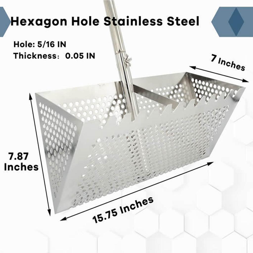 Beach Treasure Hunting Sand Scoop Foldable Beach Shark Tooth Sieve Field Supplies Beach Spade Digging Anti Corrosion Shovel Tool