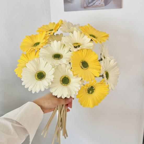 Artificial Gerbera Flowers with Bendable Stems Fake Silk African Gerbera Flower Boho Faux Wildflower for Wedding Bridal Party Home Kitchen Decor