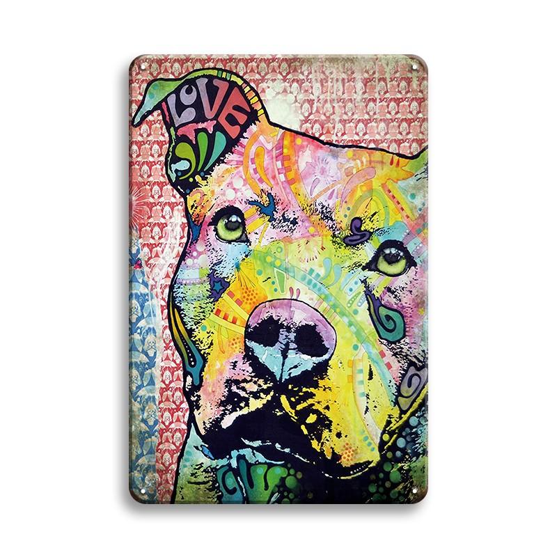 INEED Vintage Pet Plaque Cat Dog Metal Tin Sign Pub Bar Home Decor Lion Corgi Shepherd Art Poster Retro Decor Wall Iron Plate