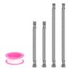 4Pcs Flexible Stainless Steel Braided Hoses 3/8Inch Corrosion Resistant Connector For Water Faucet Connection Enduring