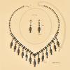 Bridal Black Luxury Evening Dress Necklace Earrings Set Wedding Ladies Personality Set Chain