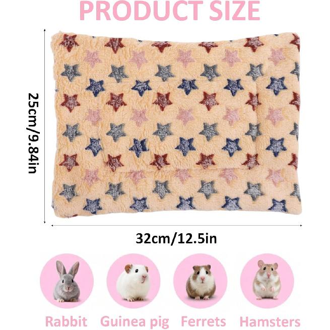 2PCS Guinea Pig Bed Mat, Washable Small Animal Bed, Bunny Rabbit Pillow Blanket(12.6 x 9.8 Inch)