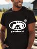 Men'S Black Loose-Fitting T-Shirt - Y2K Graphic Urban Style Tee Featuring Text
