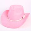 Popular European and American classic suede western cowboy hat men's and women's fashion LO style peach heart cowboy hat
